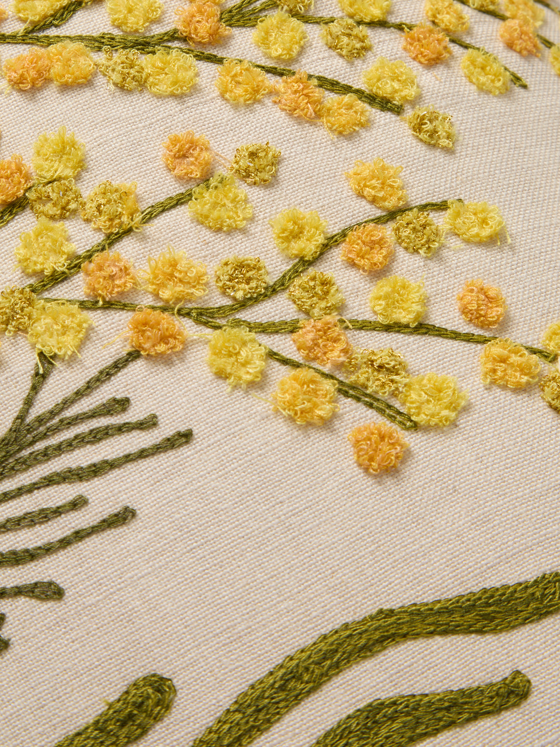 Bokja - Mimosa Embroidered Linen Cushion (35.5in/90cm) - Multiple - ABASK