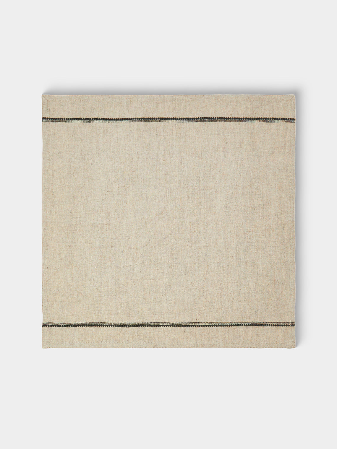 Chamois - | Set of 4 | Embroidered Linen Napkins - Beige - ABASK
