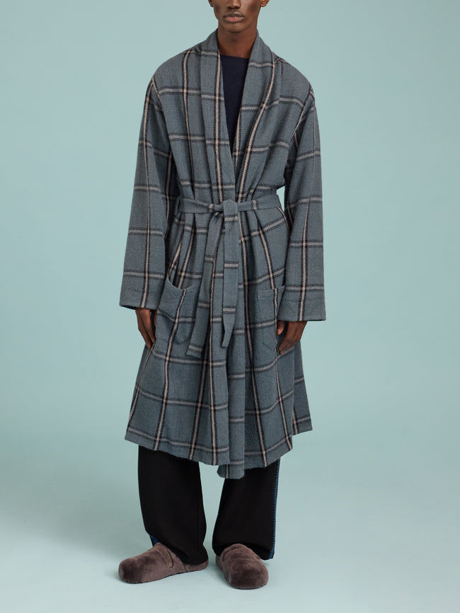 Denis Colomb - Nomad Camel Wool Long Cardigan | Size: M - Blue - ABASK