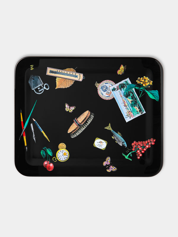 Fornasetti - Oggetti Sparsi Wood Tray - Multiple - ABASK - 
