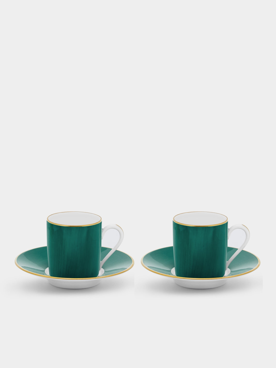 Robert Haviland & C. Parlon - Coco Hand-Painted Porcelain Espresso Cup and Saucer (Set of 2) - Green - ABASK