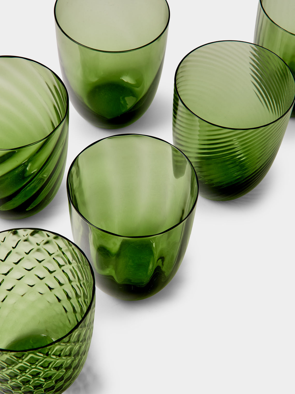 NasonMoretti - Ida Glass Water Tumblers (Set of 6) - Green - ABASK