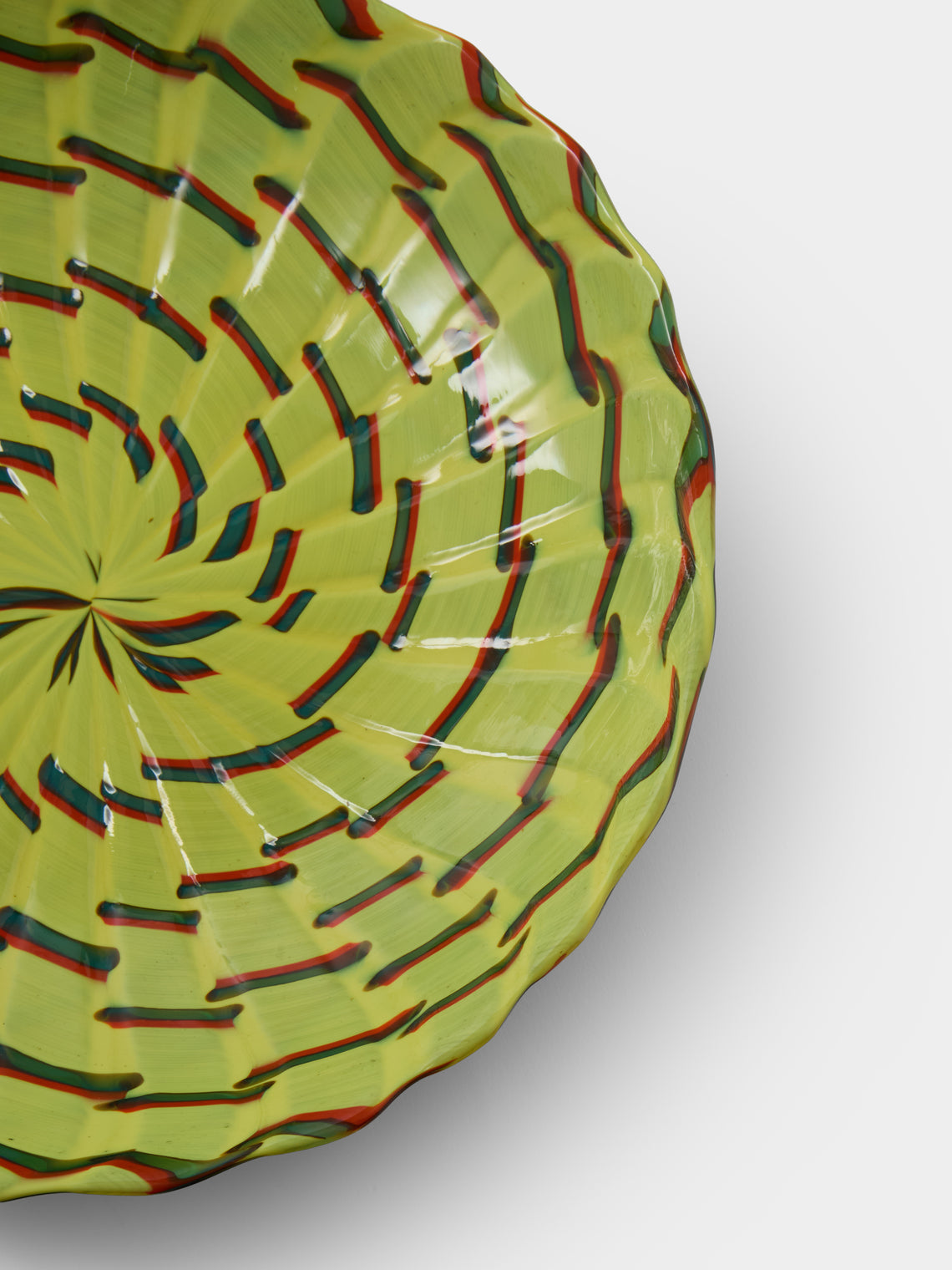 Antique and Vintage - 1981 Venini Calabash Glass Dish - Yellow - ABASK