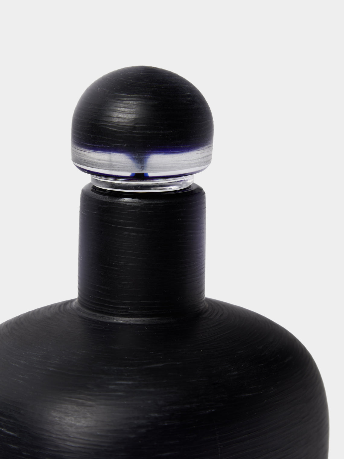 Venini - 1956 Paolo Venini Incise Hand-Blown Murano Glass Bottle - Blue - ABASK