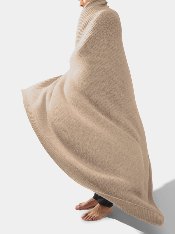 Johnstons of Elgin - Knitted-Texture Cashmere Blanket (77in/2m) - Natural - ABASK