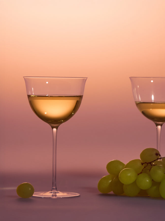 Lobmeyr - Josef Hoffmann Patrician Hand-Blown Crystal White Wine Glasses (Set of 2) - Clear - ABASK