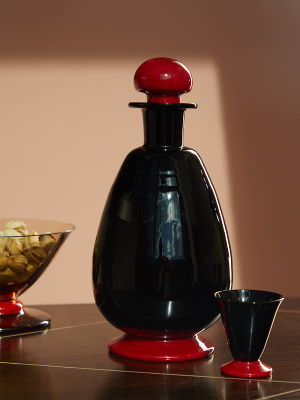 NasonMoretti - Archive Revival Hand-Blown Murano Glass Decanter - Black - ABASK