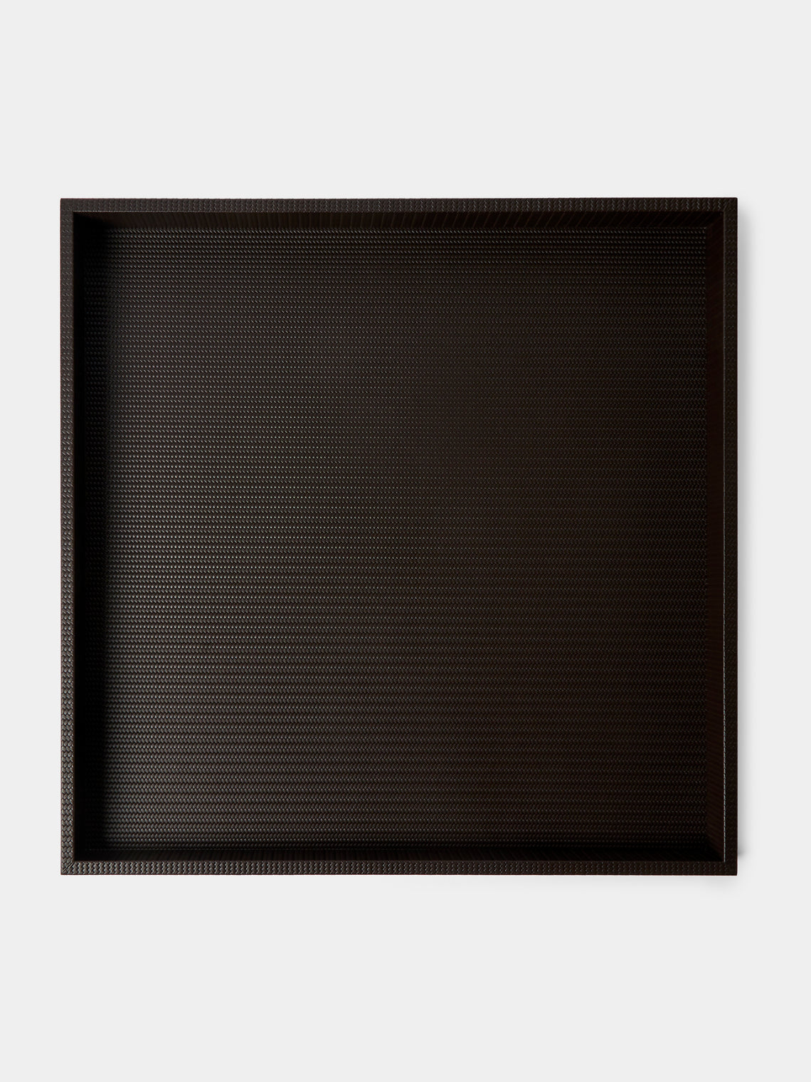 Pinetti - Maxi Leather Square Tray (23.5in/60cm) - Dark Brown - ABASK - 
