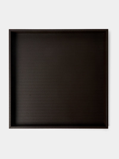 Pinetti - Maxi Leather Square Tray (23.5in/60cm) - Dark Brown - ABASK - 