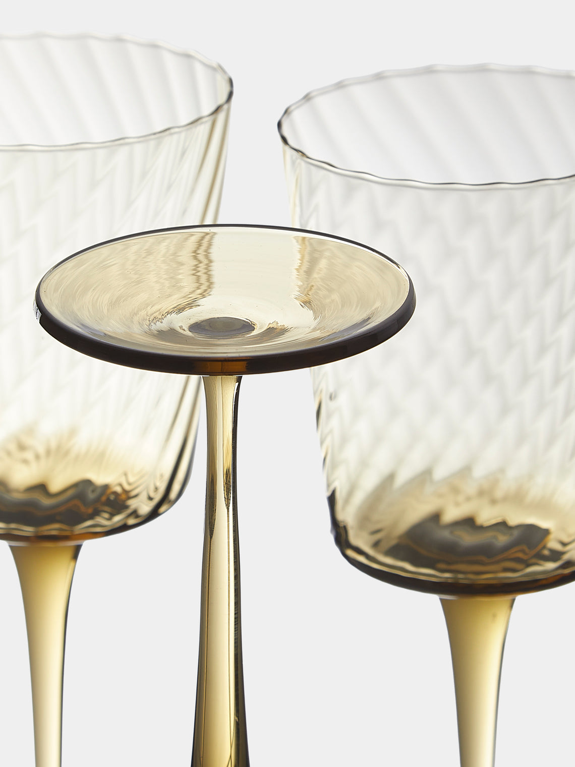 Mun Deluxe Brand Venezia - Torsé Hand-Blown Glass Wine Glasses (Set of 6) - Green - ABASK