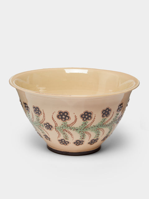 Poterie d’Évires - Flowers Hand-Painted Ceramic Salad Bowl -  - ABASK - 