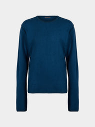 Denis Colomb - Fuzzy Brushed Cashmere Crew-Neck Sweater | Size: M - Blue - ABASK - 