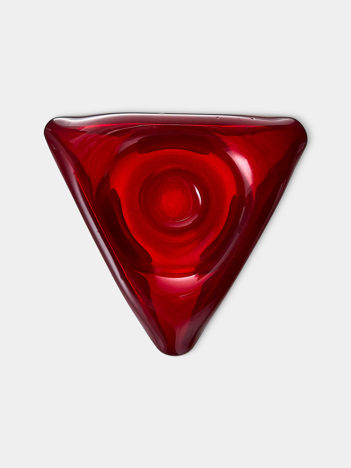 Antique and Vintage - Mid-Century Glass Ashtray - Red - ABASK