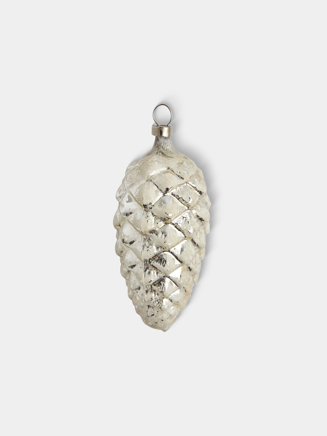 Antique and Vintage - Early-20th-Century Pinecones Glass Baubles (Set of 12) - Silver - ABASK