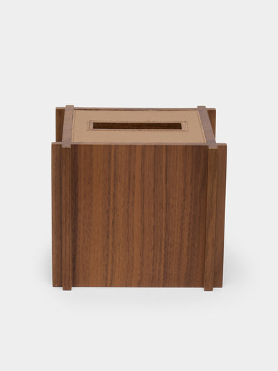 Giobagnara - Structura Leather and Wood Tissue Holder - Brown - ABASK - 