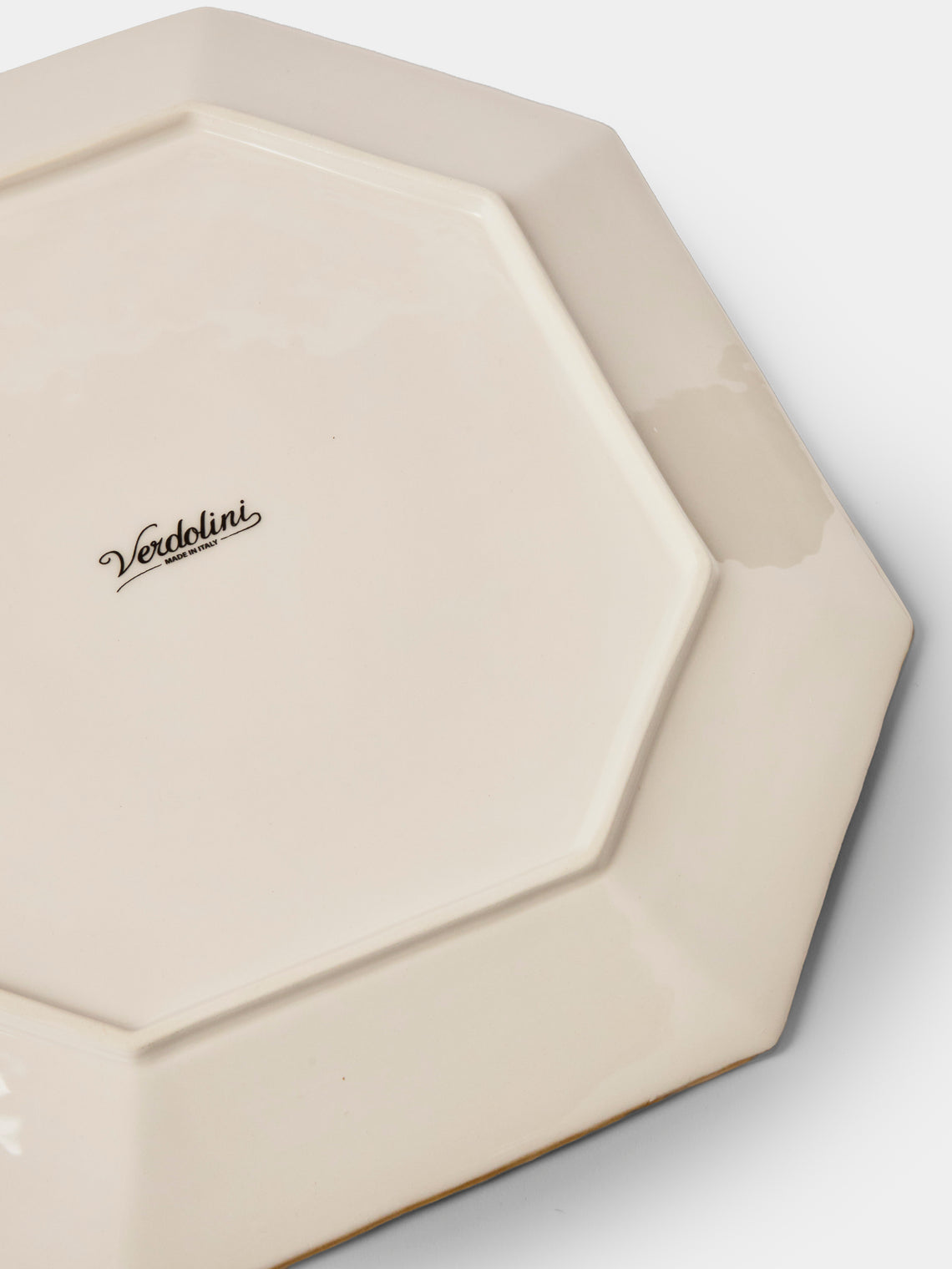 Verdolini - Bamboo Hand-Painted Ceramic Dinner Plate (11in/28cm) - White - ABASK