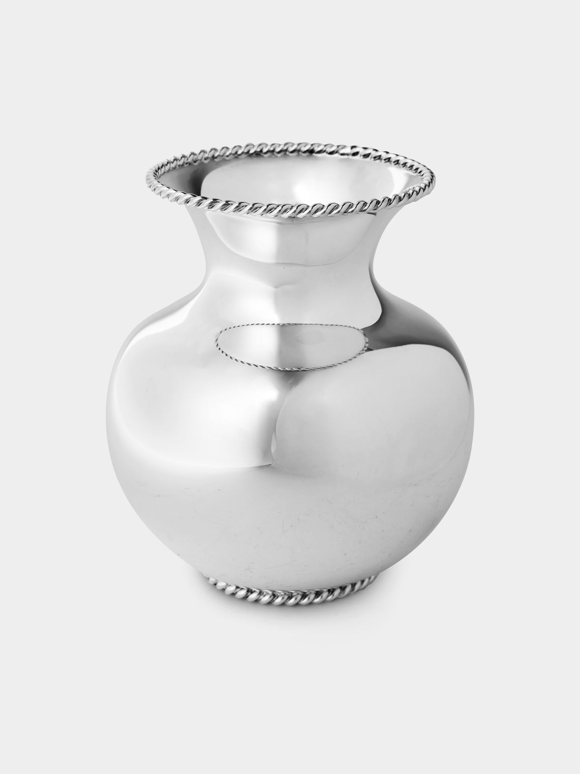 Robbe & Berking - Kordelrand Silver-Plated Vase (6in/16cm) - Silver - ABASK - 