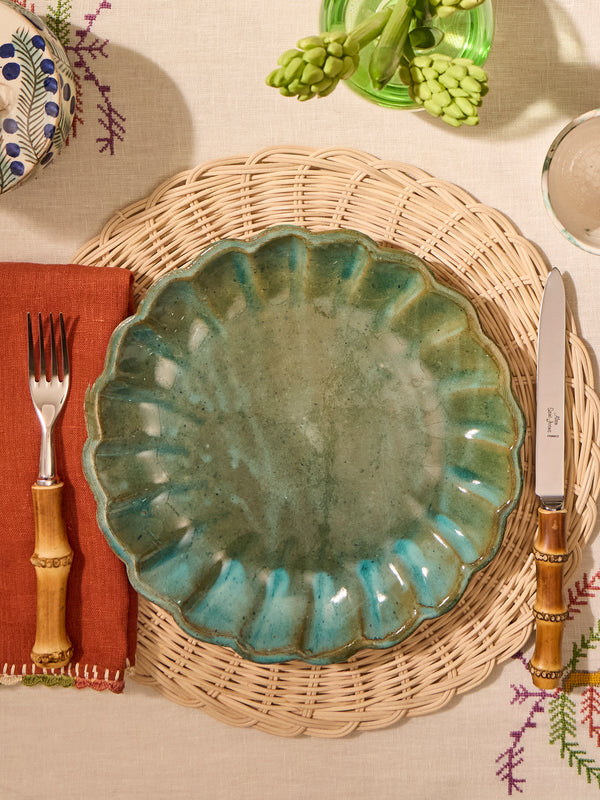 Anut Cairo - Scallop Hand-Painted Ceramic Dinner Plates (Set of 4) -  - ABASK