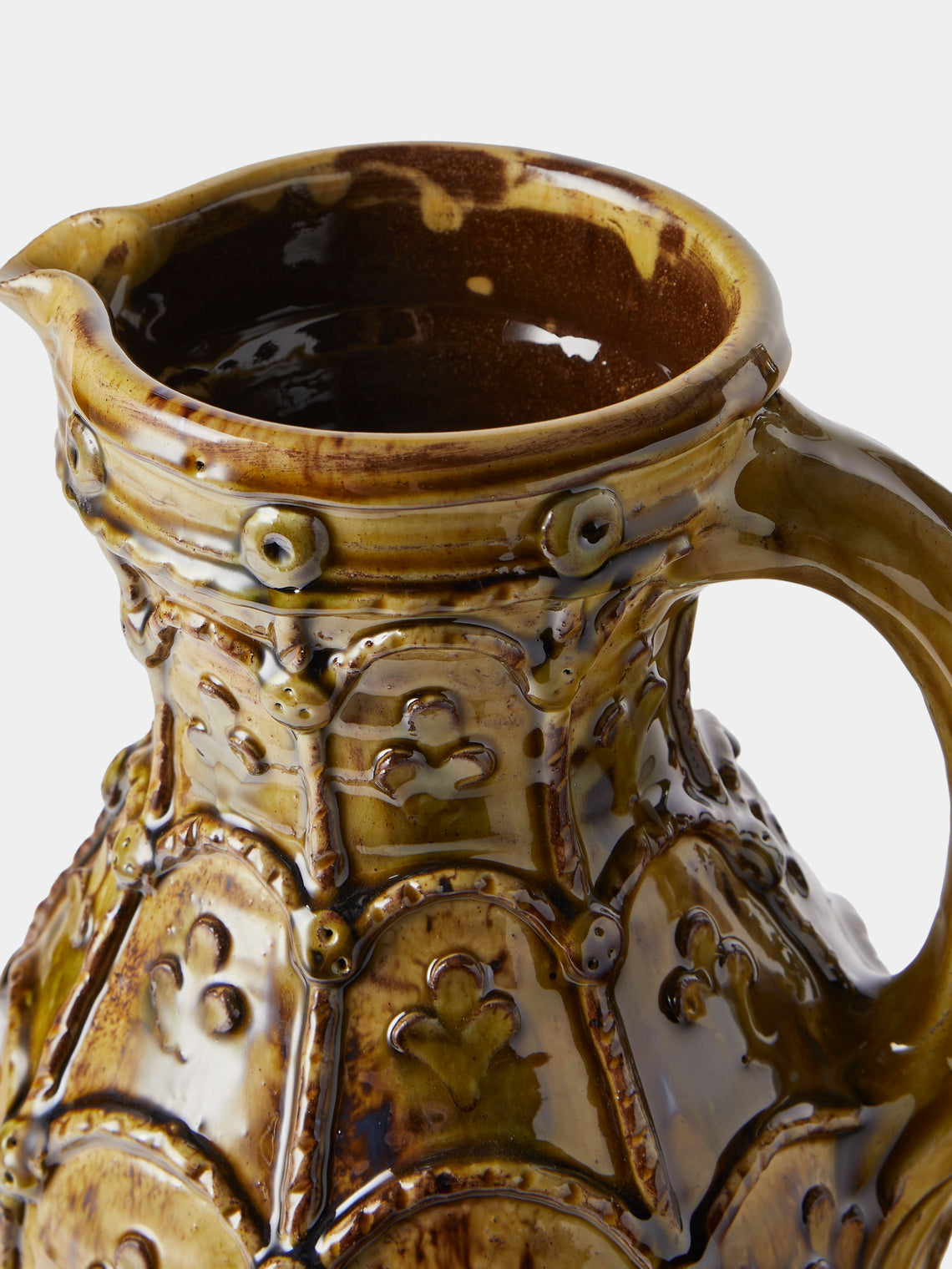 Fitch & McAndrew - Appliqué Slipware Jug - Green - ABASK