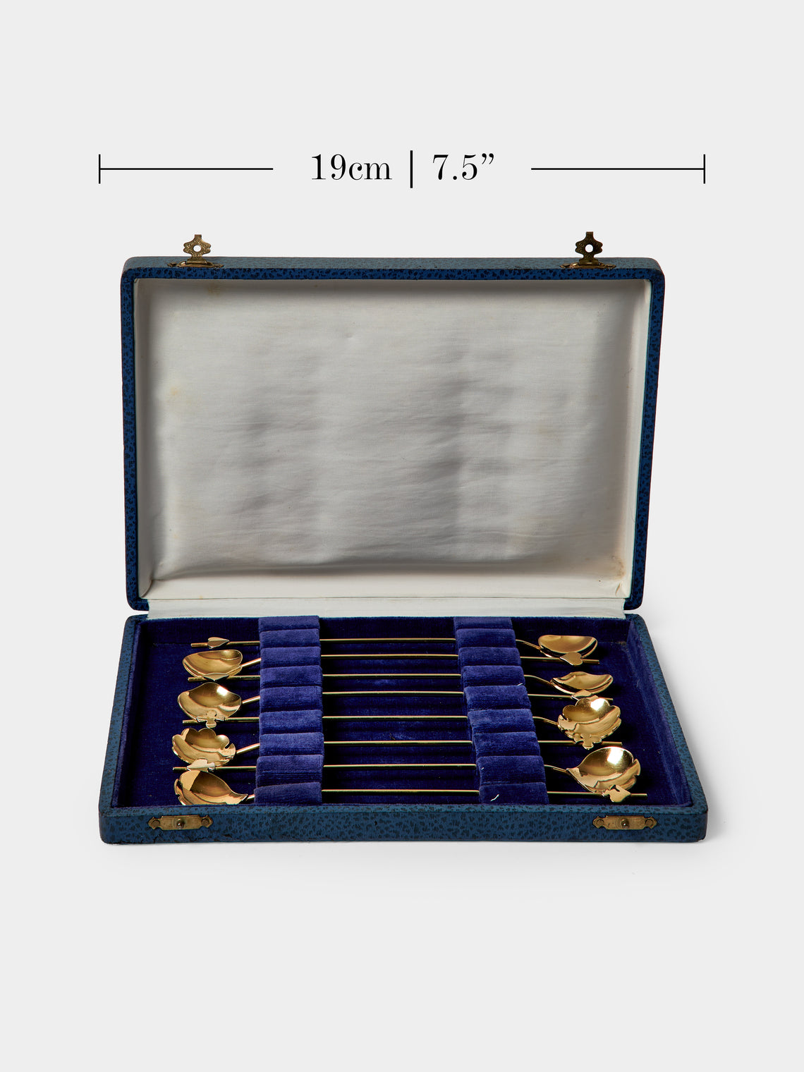 Antique and Vintage - | Set of 8 | Mid-Century Brass Cocktail Spoons - Gold - ABASK
