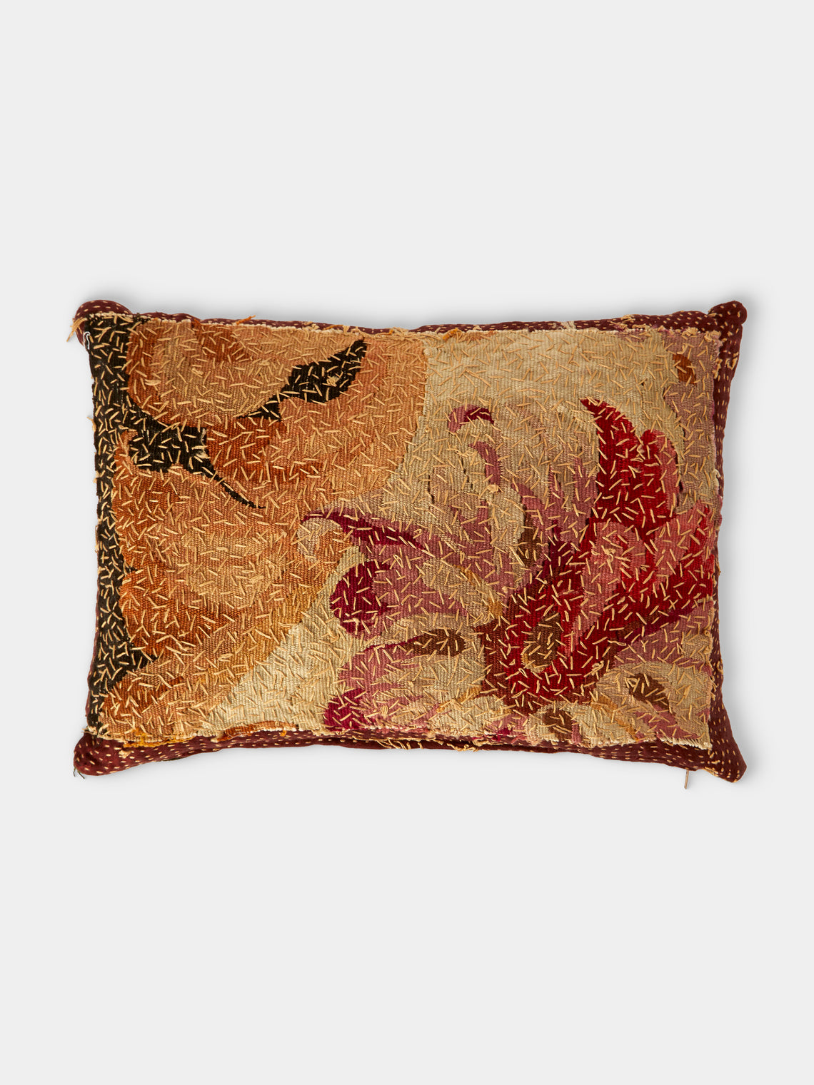 By Walid - 19th-Century Napolean III Aubusson Tapestry and Linen Cushion (18.5in/47cm) - Multiple - ABASK - 