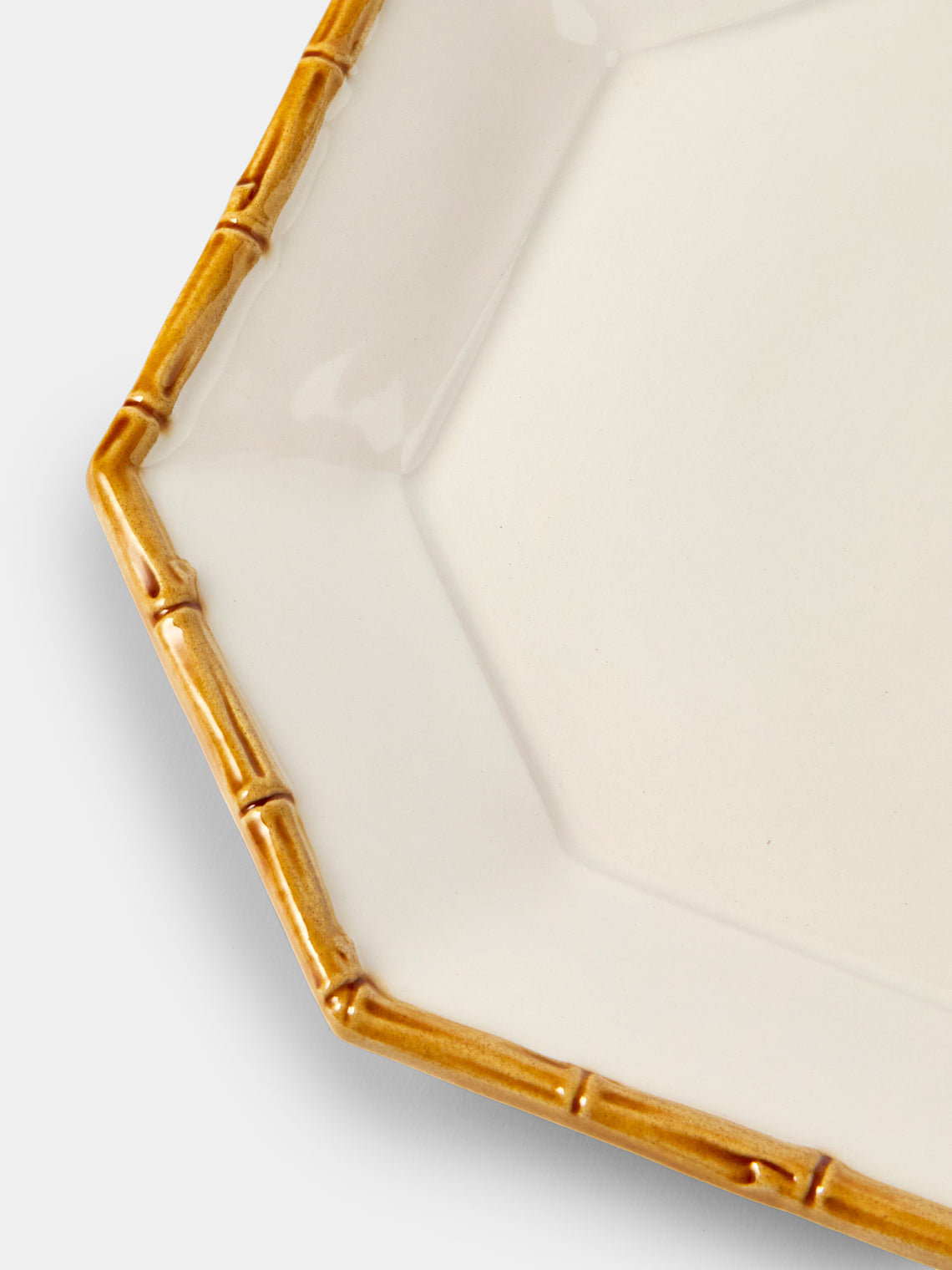 Verdolini - Bamboo Hand-Painted Ceramic Starter / Dessert Plate (8in/21cm) - White - ABASK