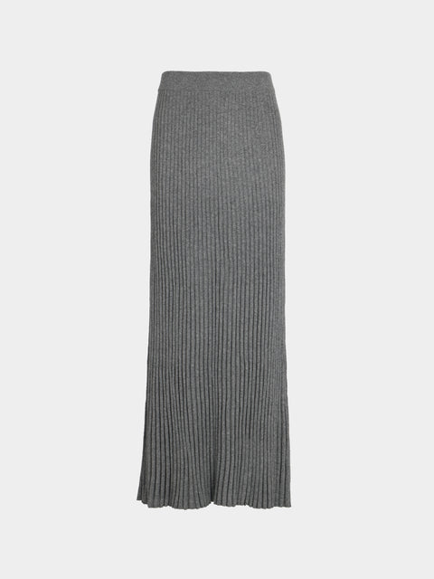 Arch4 - Isla Baby Goat Cashmere Long Skirt | Size: S - Gray - ABASK - 