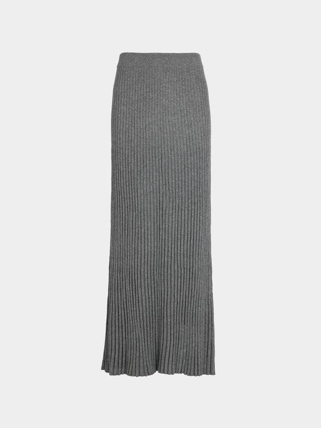 Arch4 - Isla Baby Goat Cashmere Long Skirt | Size: S - Gray - ABASK - 