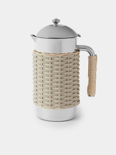 Pigment France - Rennes Leather and Rattan Carafe (42oz/1.2L) - Cream - ABASK - 