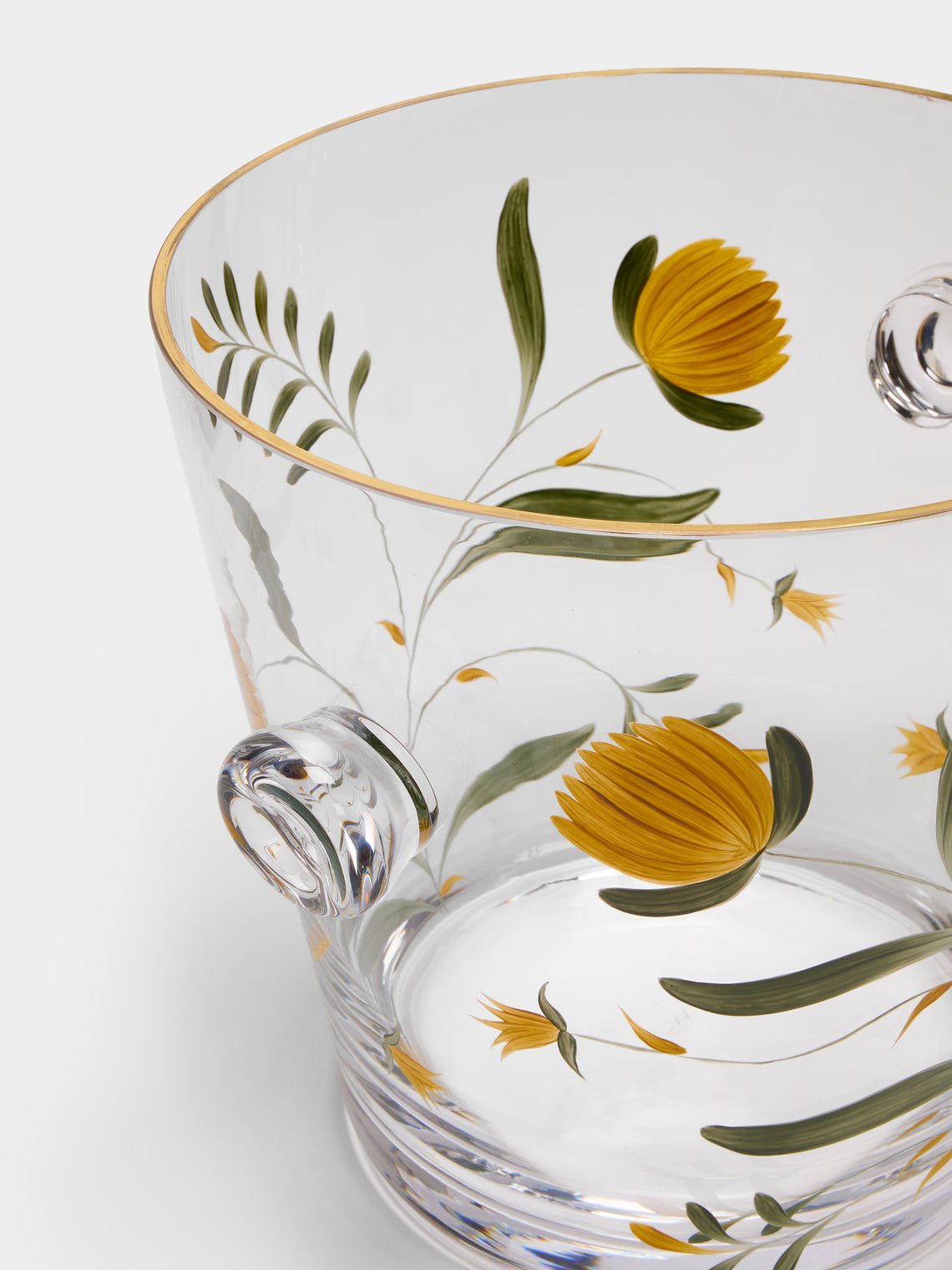 Los Vasos de Agua Clara - Jaipur Hand-Painted Crystal Champagne Cooler - Yellow - ABASK