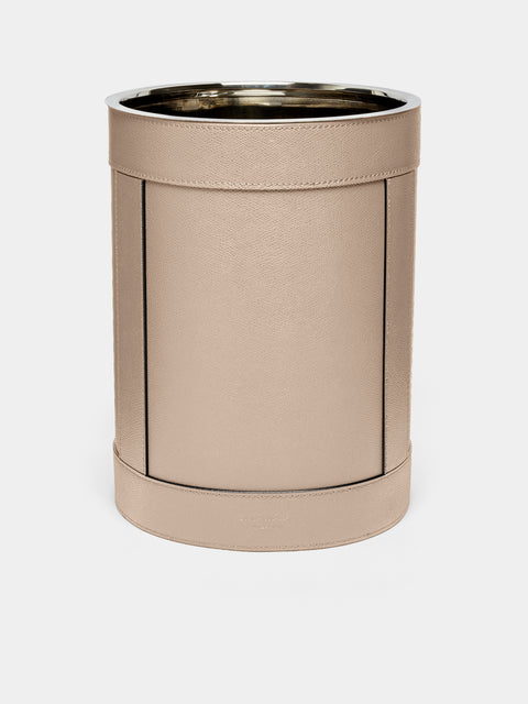 Giobagnara - Brus Leather Wastepaper Bin - Beige - ABASK - 