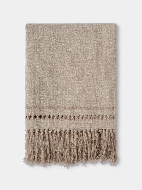 de Le Cuona - Petra Linen Blanket (90.5in/2.3m) - Beige - ABASK - 