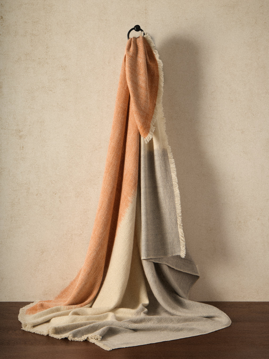 Me & K - Ombré Ikat Cashmere Throw (67in/1.7m) - Orange - ABASK