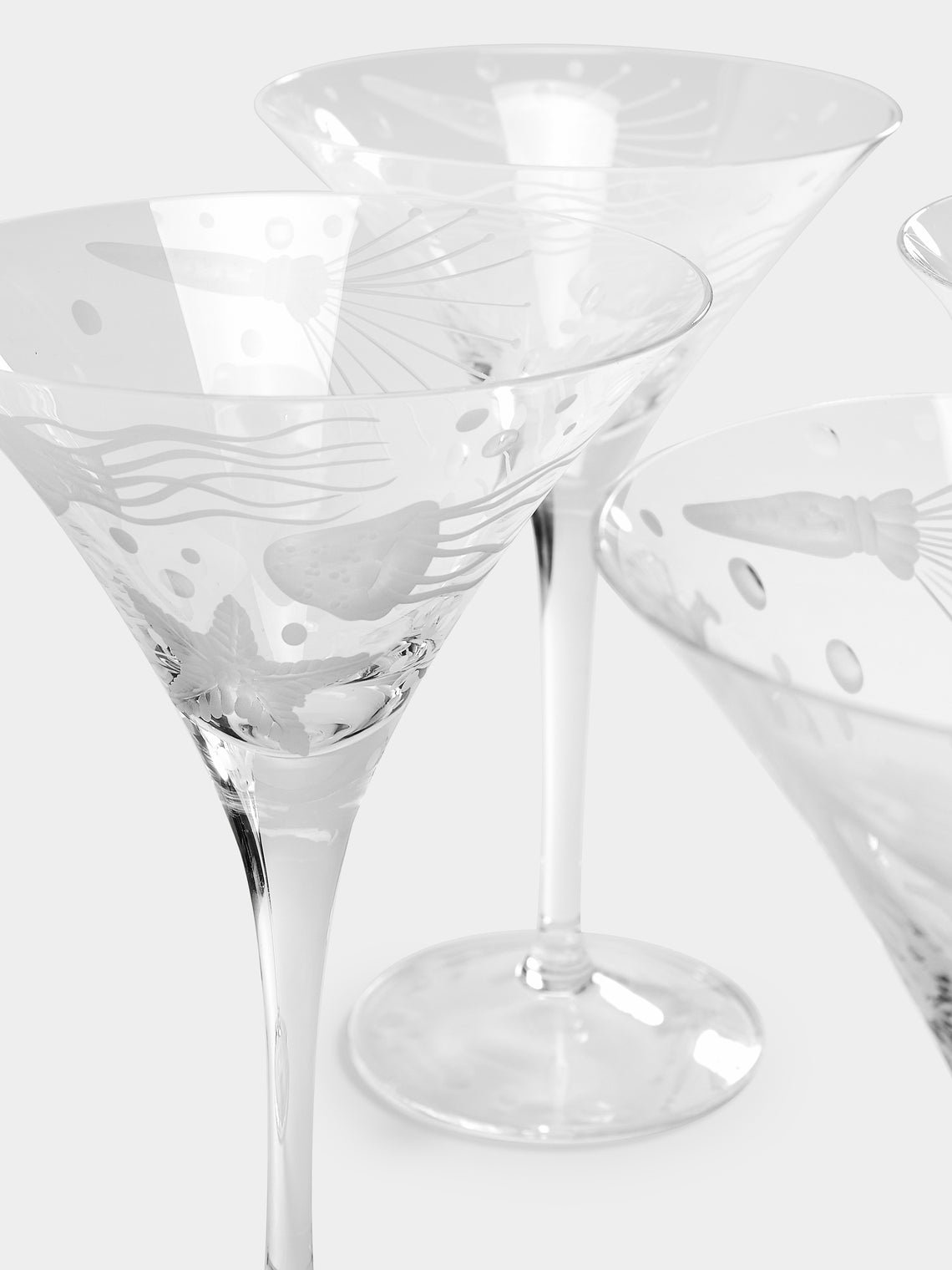 Artel - Frutti di Mare Hand-Engraved Crystal Martini Glasses (Set of 6) -  - ABASK