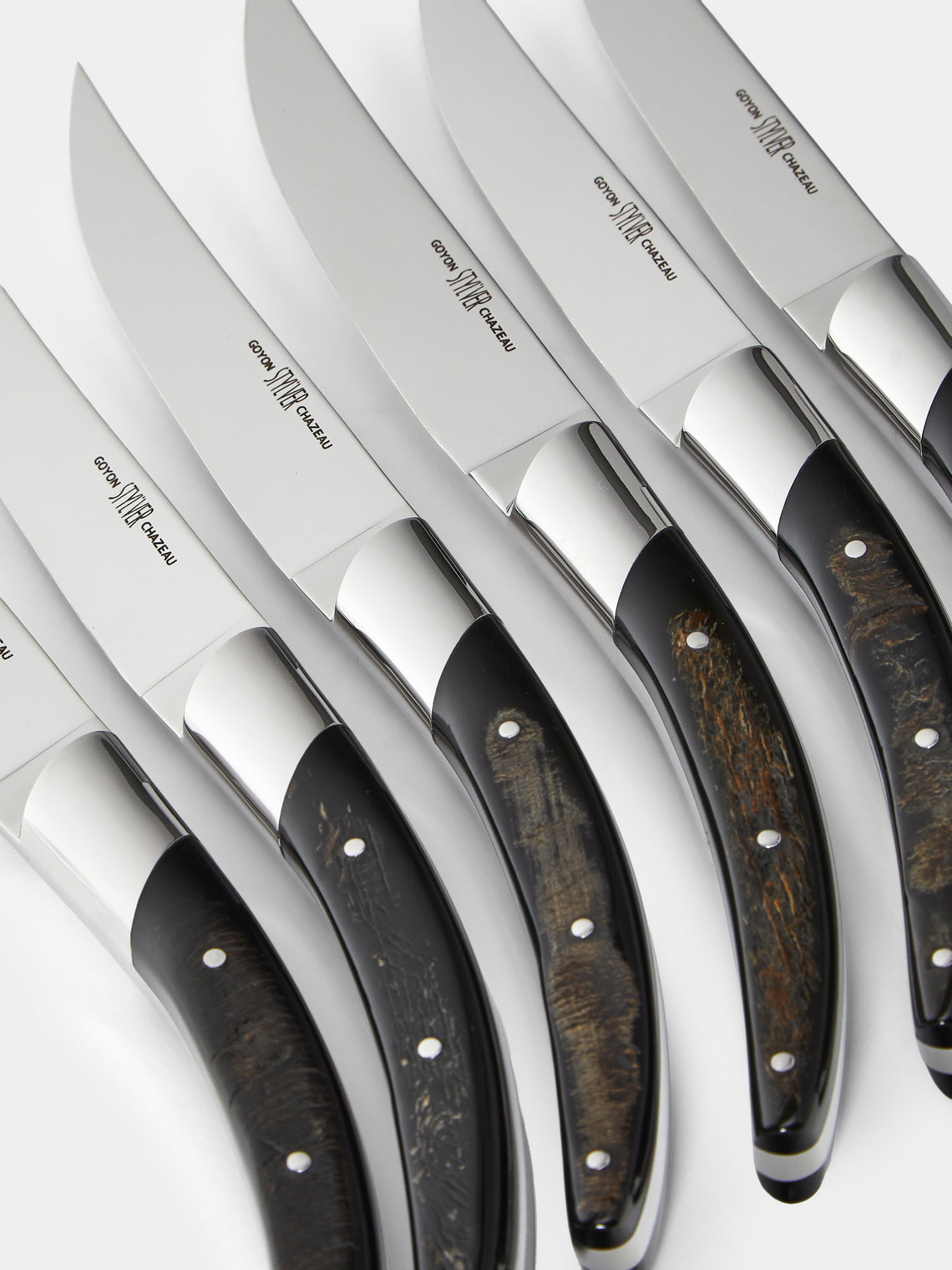 Goyon-Chazeau - Stylver Origines Buffalo Horn Table Knives (Set of 6) - Black - ABASK