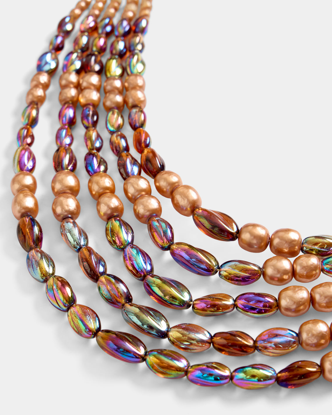 Mahnaz Collection - Women's Vintage 1950 Schiaparelli Five-Strand Beaded Necklace - Multiple - ABASK