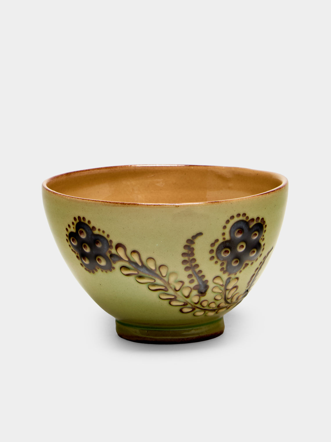 Poterie d’Évires - Flowers Hand-Painted Ceramic Petite Bowls (Set of 6) - Green - ABASK