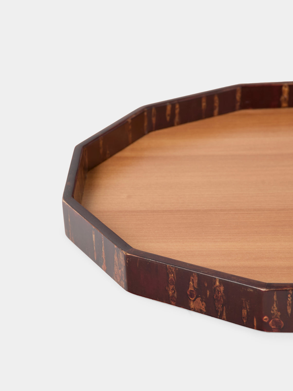 Denshiro - Cherry Bark 12-Sided Tray (10.5in/26.5cm) - Brown - ABASK