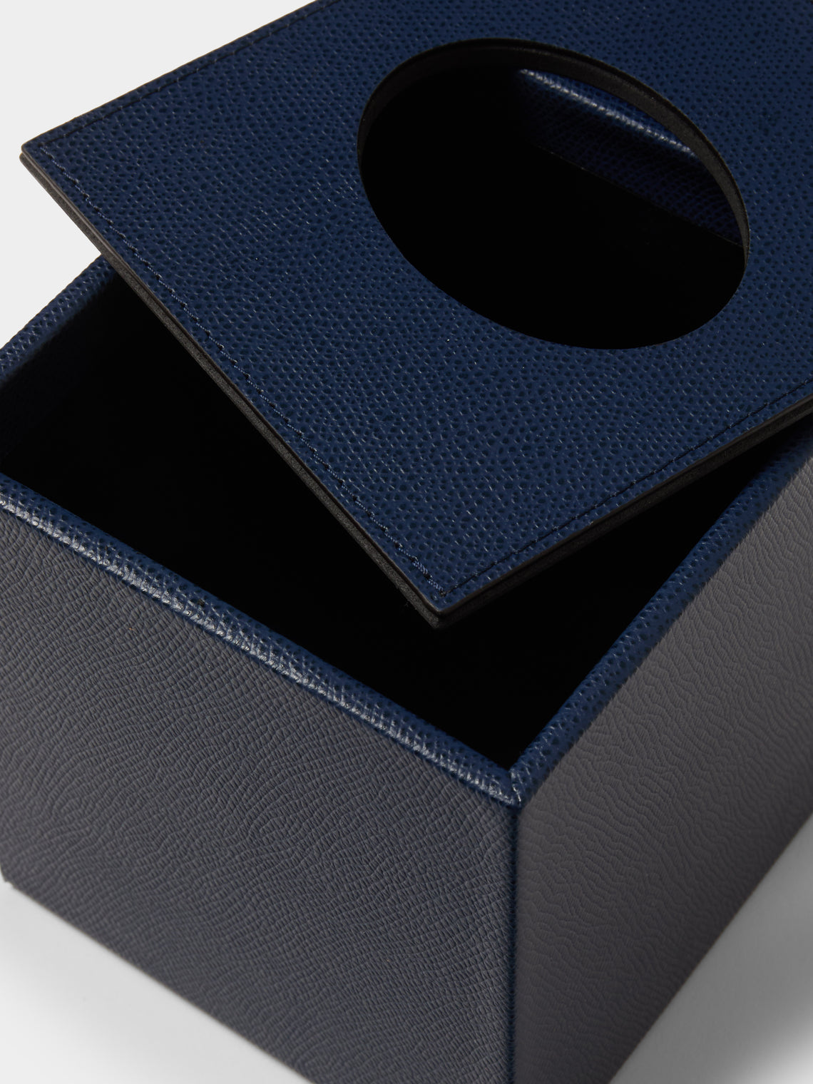 Pinetti - Leather Magnetic Tissue Box - Navy - ABASK