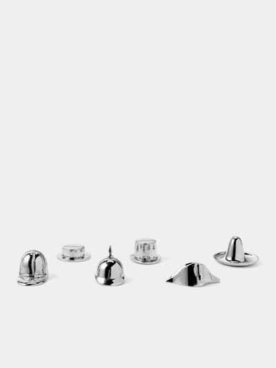 Antique and Vintage - Mid-Century Hats Silver-Plated Knife Rests (Set of 6) - Silver - ABASK - 