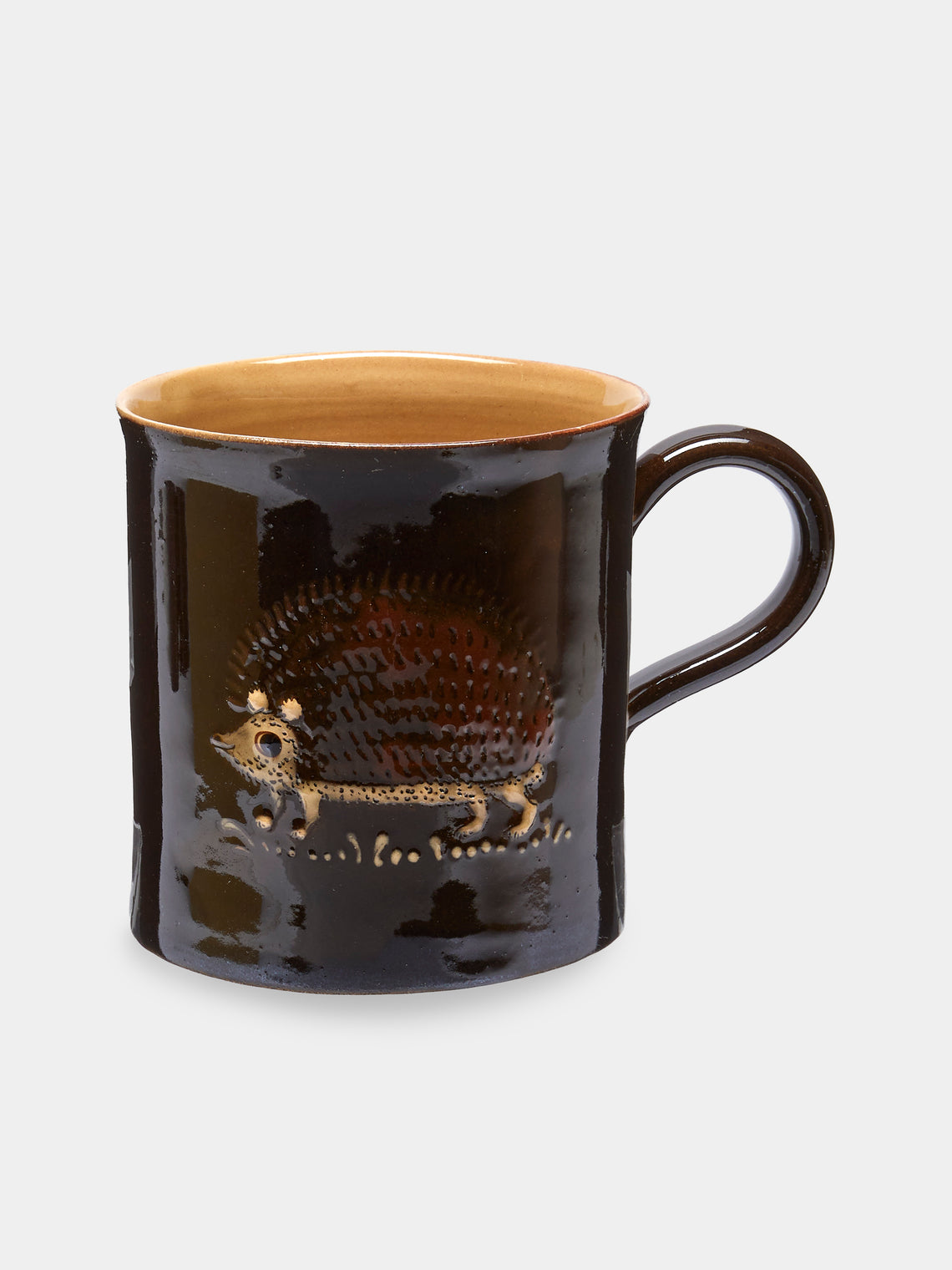 Poterie d’Évires - Animals Hand-Painted Ceramic Mugs (Set of 6) - Dark brown - ABASK