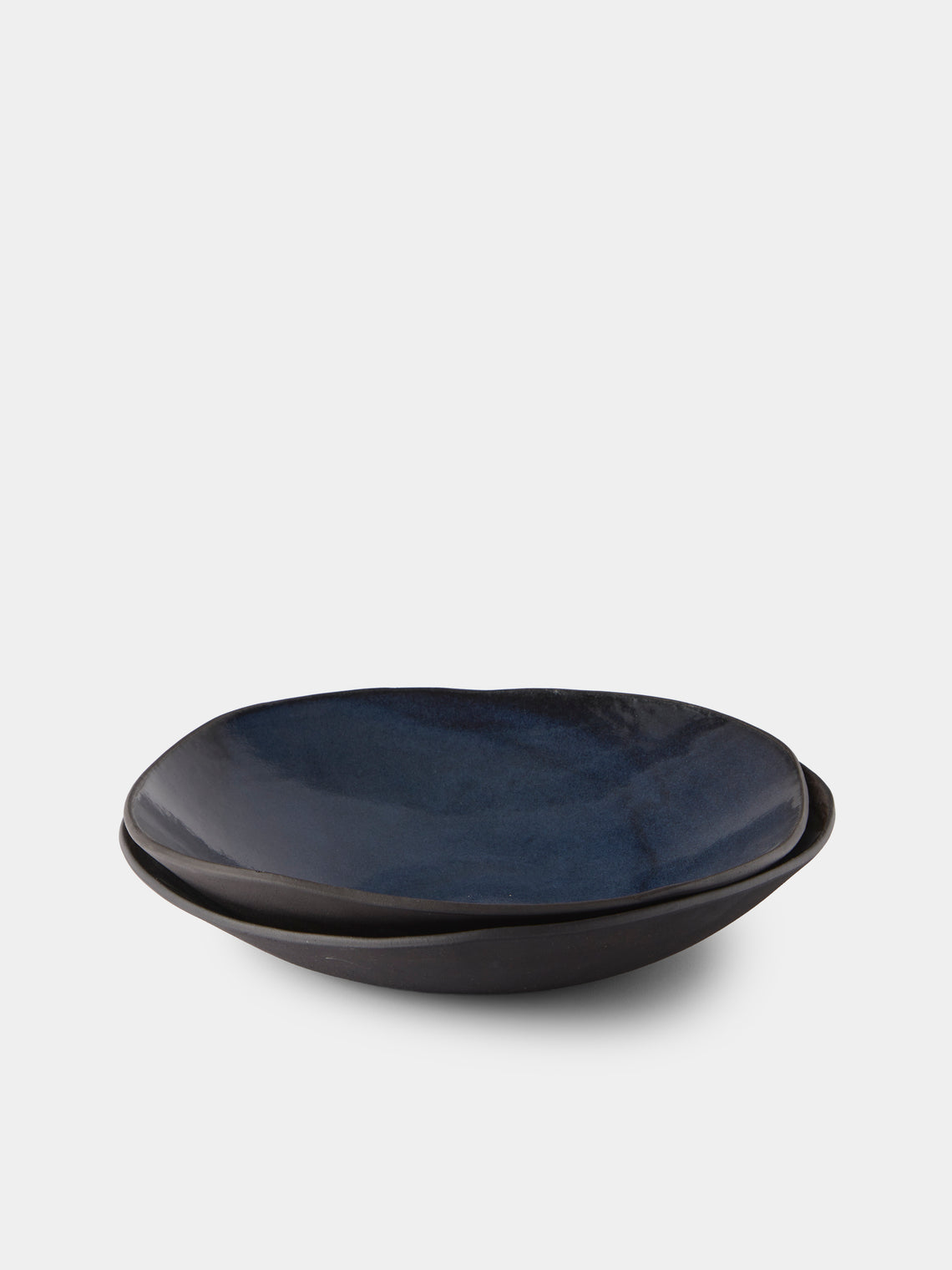 Hana Karim Studio - Hand-Built Stoneware Salad Bowls (Set of 2) - Blue - ABASK