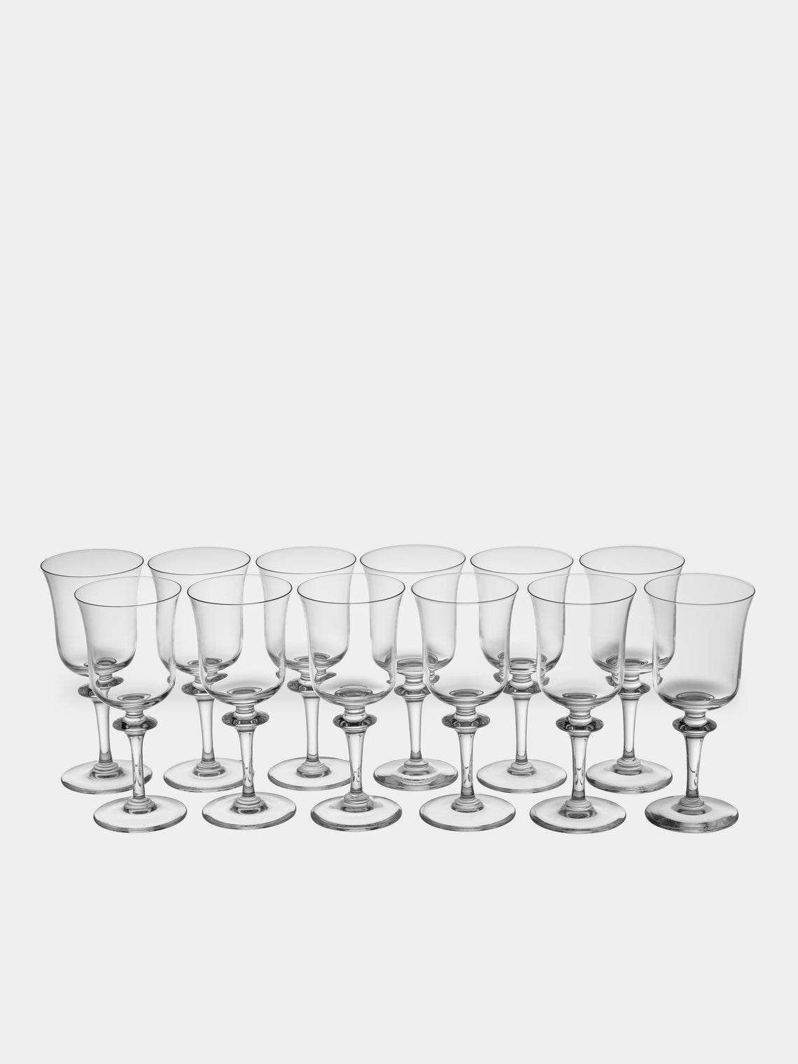 Antique and Vintage - 1947 Daum Saumur White Wine Glasses (Set of 12) - Clear - ABASK