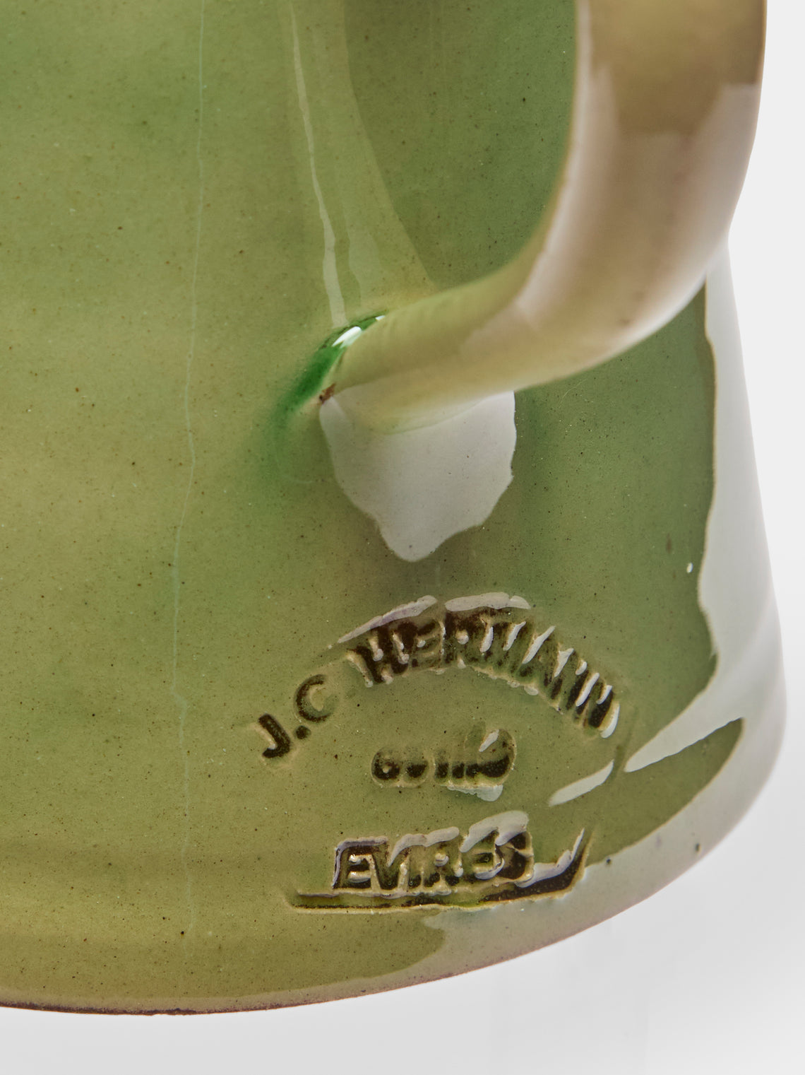 Poterie d’Évires - Boars Hand-Painted Ceramic Petite Milk Jug - Green - ABASK