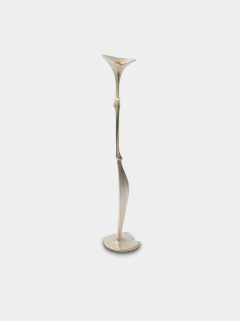 Shaha Raphael - Low Tide Fishbone Hand-Cast Brass Medium Candelabra - Silver - ABASK - 
