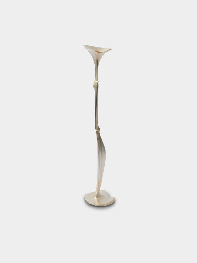 Shaha Raphael - Low Tide Fishbone Hand-Cast Brass Medium Candelabra - Silver - ABASK - 