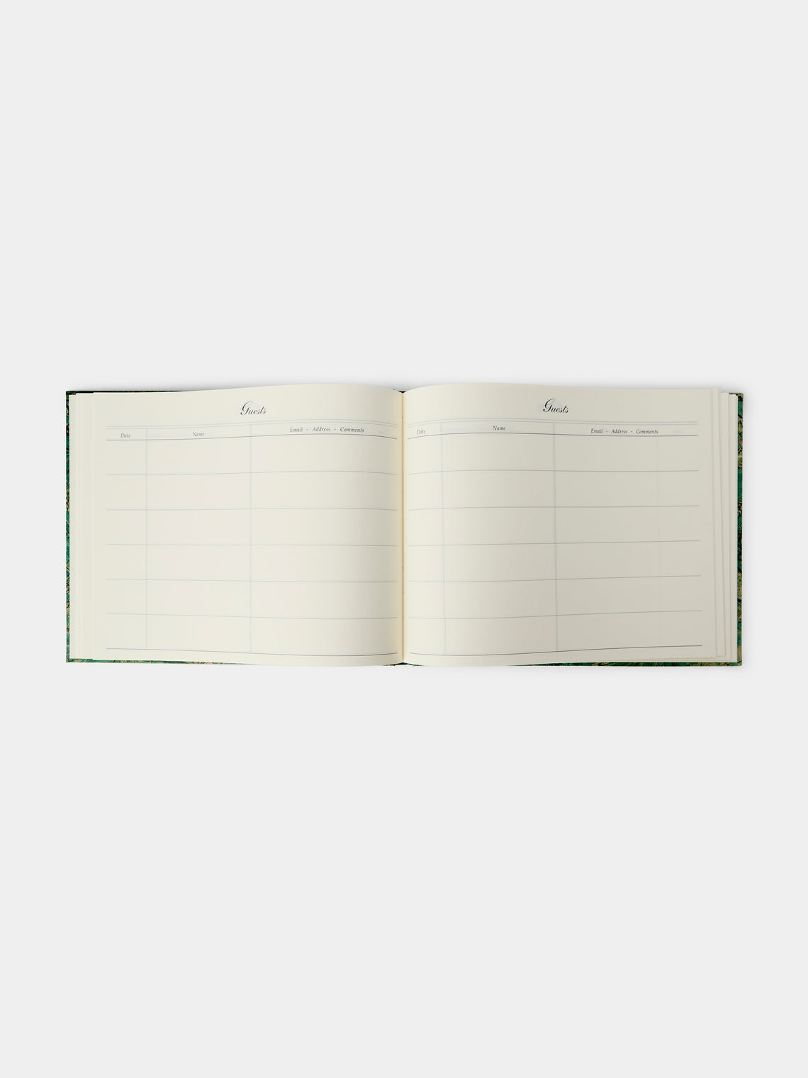 Giannini Firenze - Hand-Marbled Guest Book - Green - ABASK