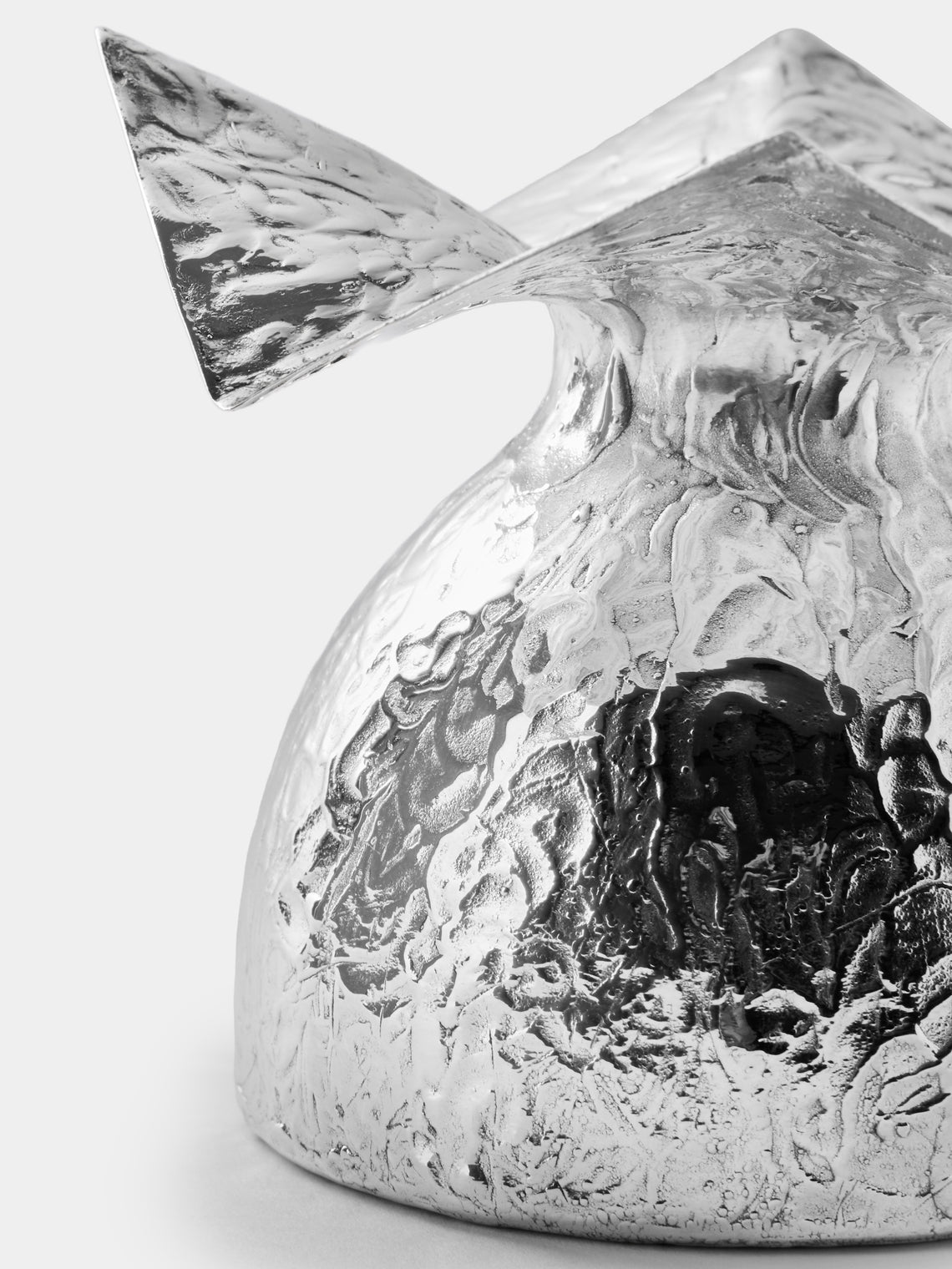 San Lorenzo - 1993 Afra and Tobia Scarpa Cartoccio Sterling Silver Vase (4.5in/11cm) - Silver - ABASK