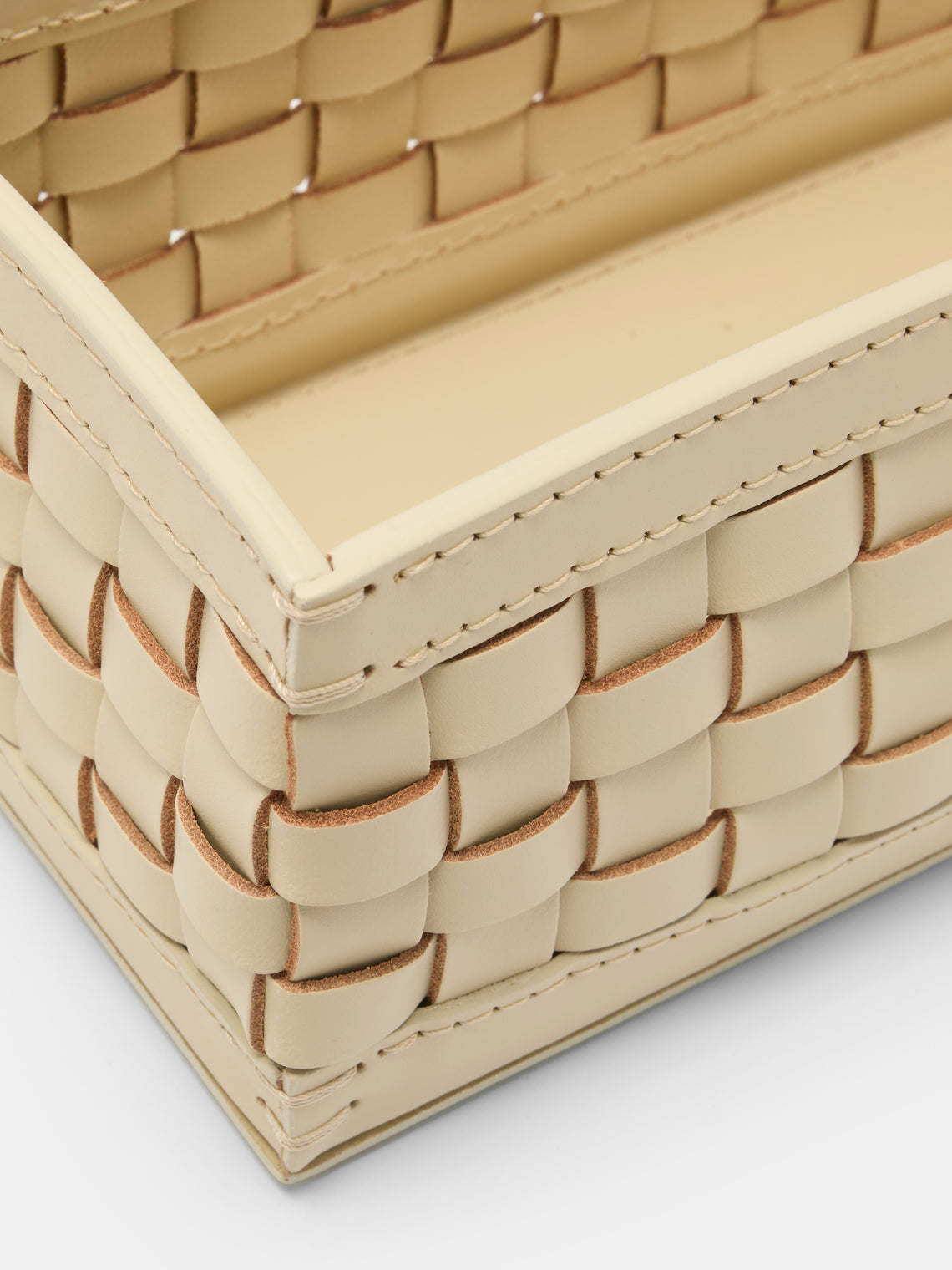 Riviere - Woven Leather Towel Tray -  - ABASK