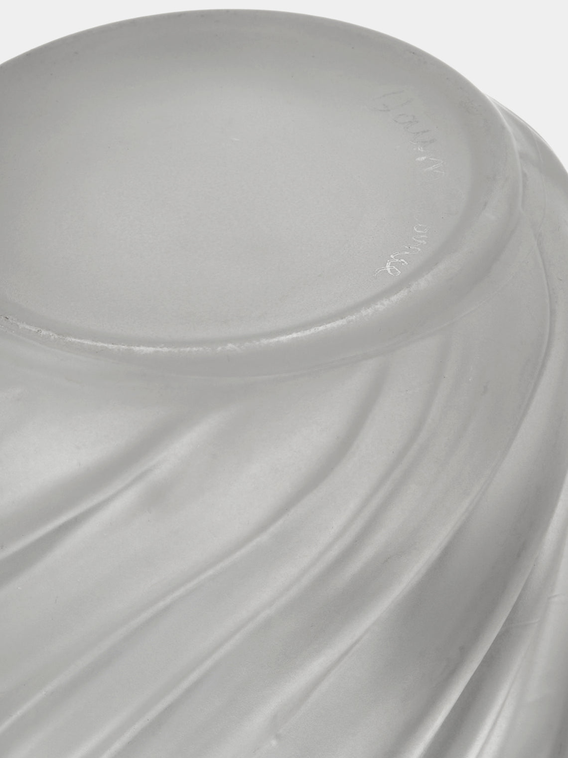 Antique and Vintage - Mid-Century Lalique Leaves Crystal Vase (7in/17.5cm) - Clear - ABASK